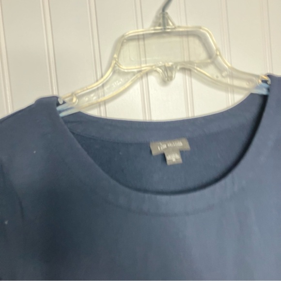 J Jill Top Medium Navy Blue Gray Long Sleeve Stretch Casual Fall Women - Picture 2 of 7